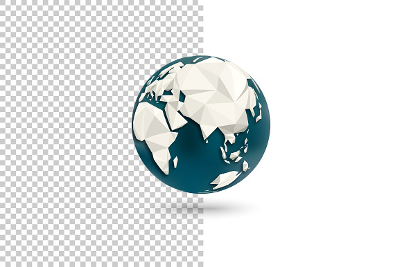 Planet Earth Globe - polygonal style in Illustrations - product preview 1