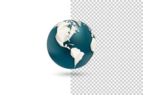 Planet Earth Globe - polygonal style in Illustrations - product preview 2