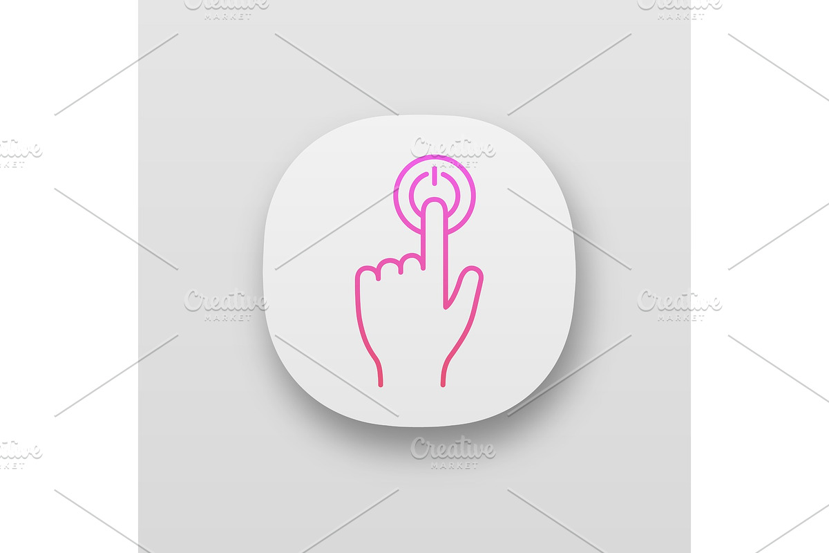 Power button click app icons set in Icons - product preview 8