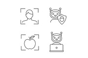 Machine learning linear icons set