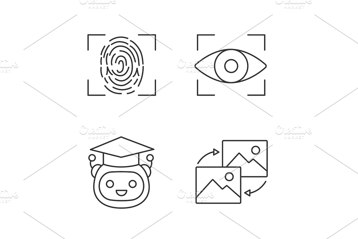 Machine learning linear icons set in Icons - product preview 8