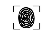 Fingerprint scanning glyph icon