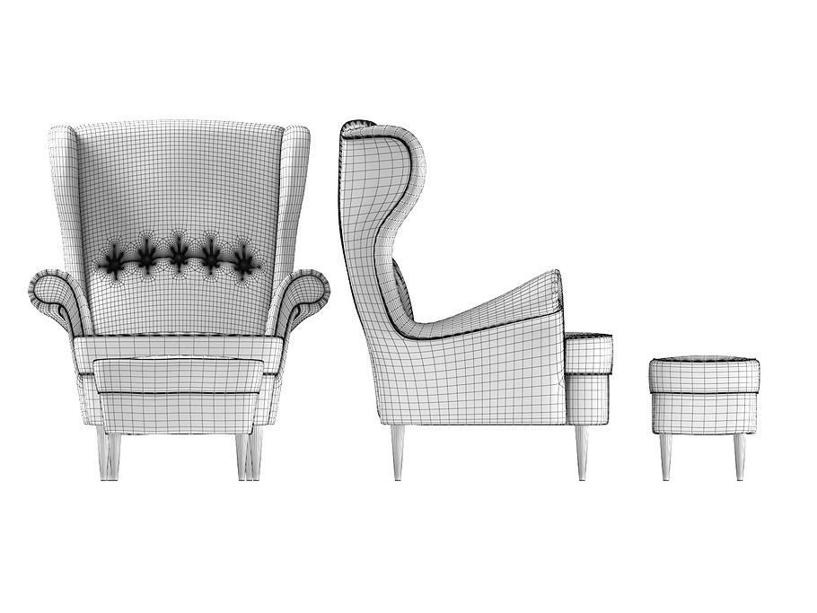 Strandmon wing chairs furniture set  in Furniture - product preview 7