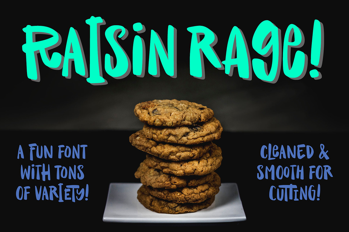Raisin Rage: a fun & casual font! in Display Fonts - product preview 8