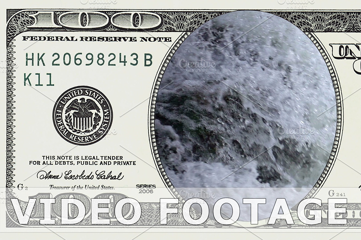 Waterfall in frame of 100 dollar in Graphics - product preview 8