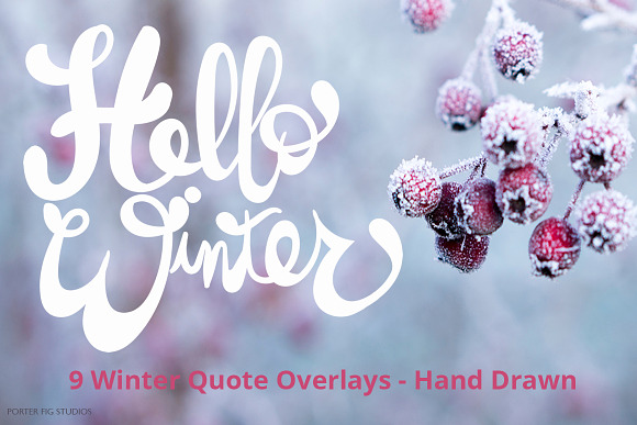 Winter Text Overlays Hand Lettered in Objects - product preview 2