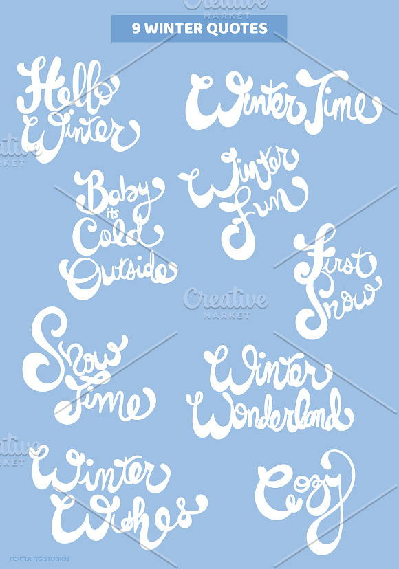 Winter Text Overlays Hand Lettered in Objects - product preview 3
