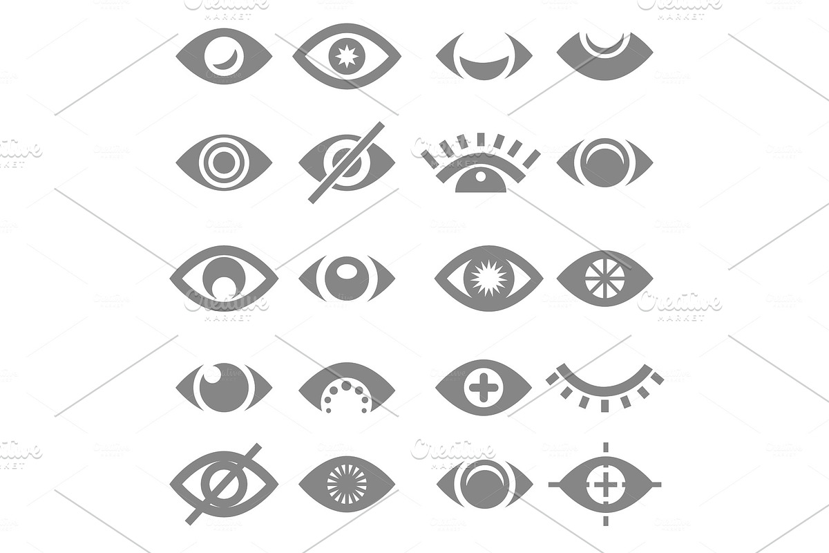 Eye icon set in Illustrations - product preview 8