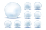 Snowballs isolated icons set