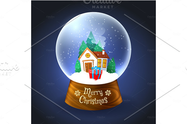 Christmas snowglobe with house
