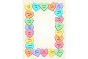 Candy hearts frame