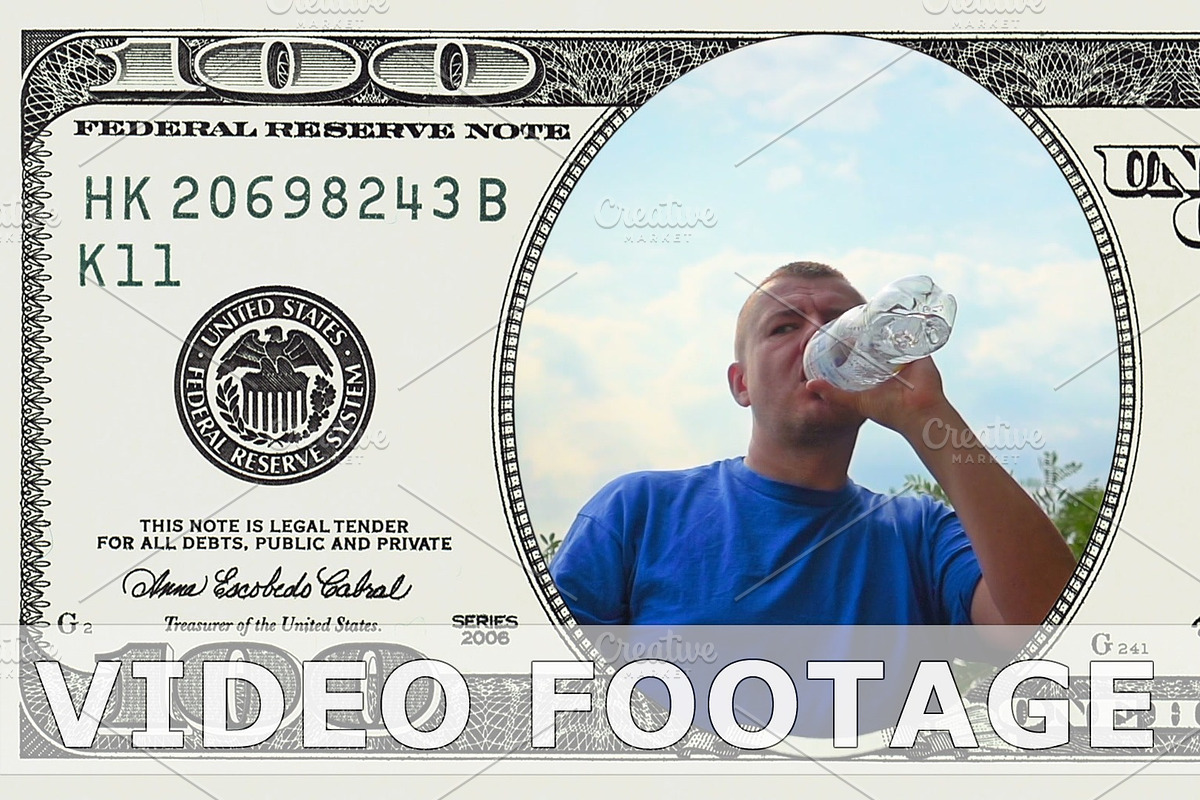 Drinking water in frame 100 dollar in Graphics - product preview 8