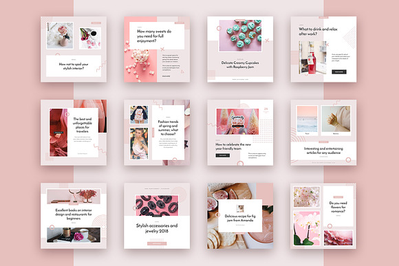 Saymore Pink Fantasy Templates in Instagram Templates - product preview 2