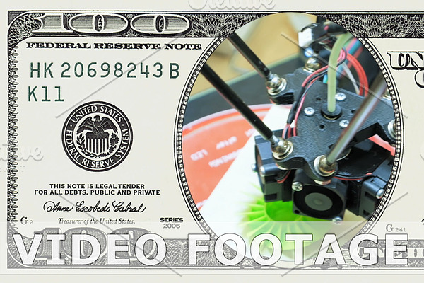 3D printer in 100 dollar bill