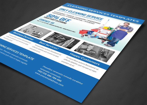Cleaning Services Flyer Template in Flyer Templates - product preview 1