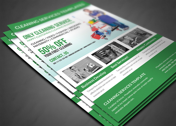 Cleaning Services Flyer Template in Flyer Templates - product preview 2