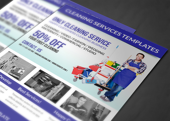 Cleaning Services Flyer Template in Flyer Templates - product preview 3