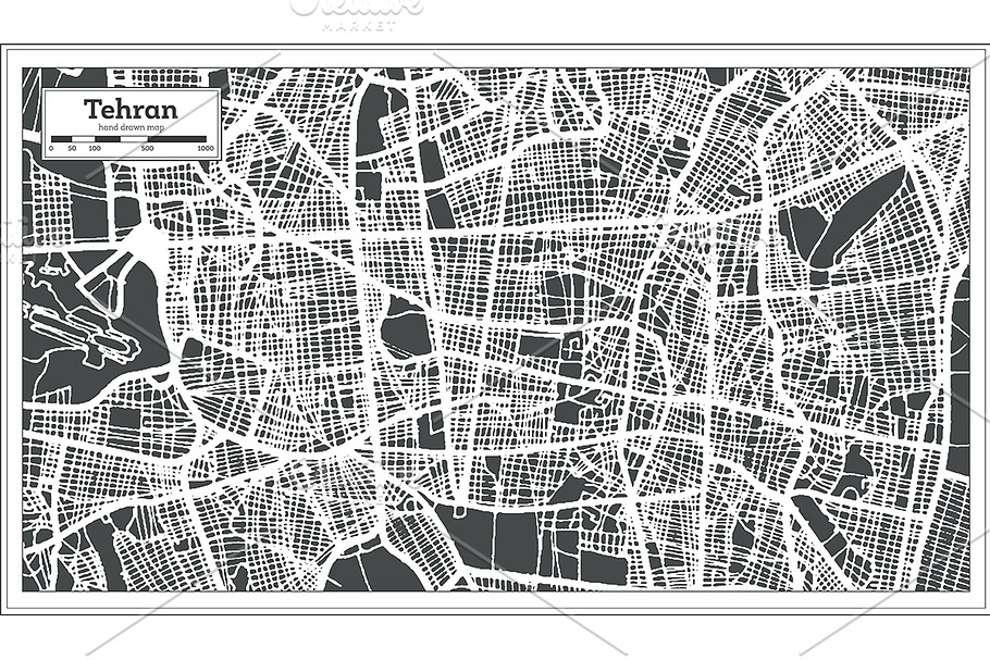 Tehran Iran City Map in Retro Style in Illustrations - product preview 8