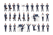 Businessman in different poses set