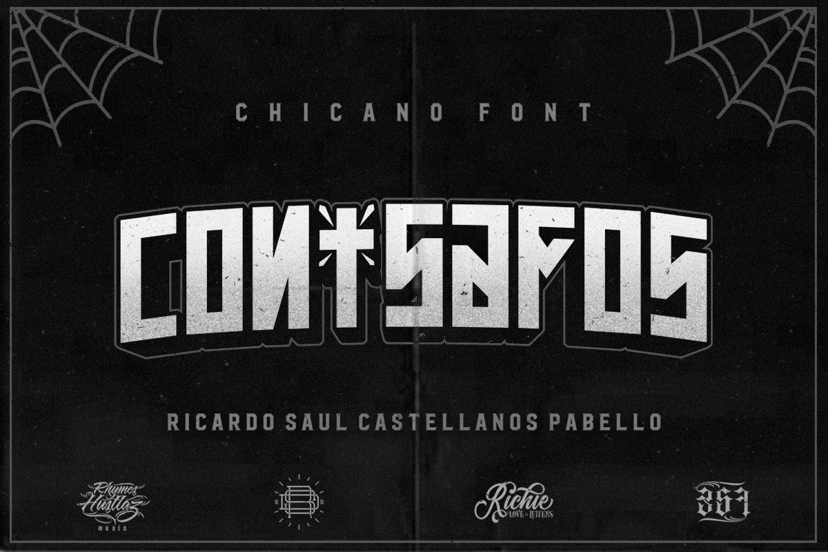 Con Safos (Chicano Font) in Blackletter Fonts - product preview 8