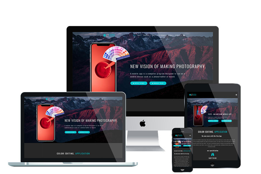 LT Foto Onepage App Joomla template in Joomla Themes - product preview 8