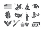USA icon set