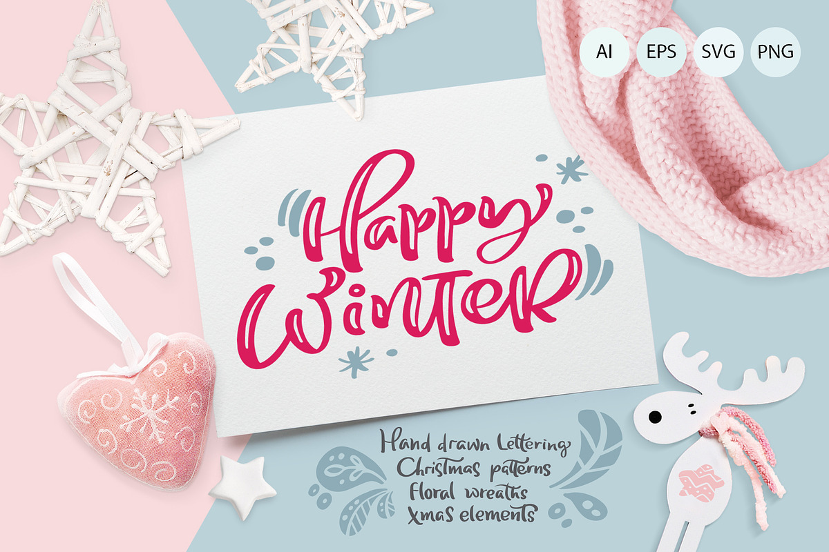 Christmas lettering quotes & design in Objects - product preview 8