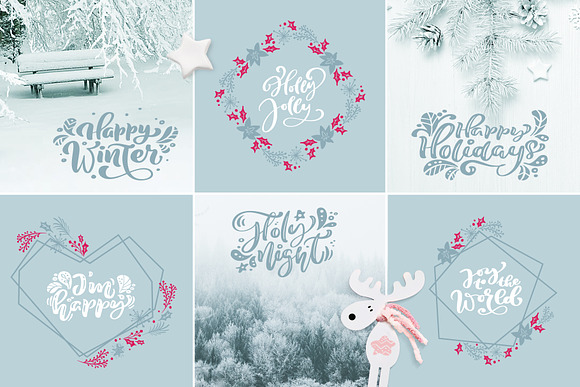 Christmas lettering quotes & design in Objects - product preview 1