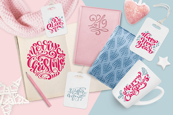 Christmas lettering quotes & design in Objects - product preview 2