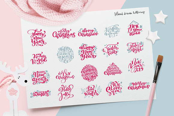Christmas lettering quotes & design in Objects - product preview 5