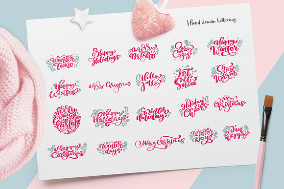 Christmas lettering quotes & design in Objects - product preview 6