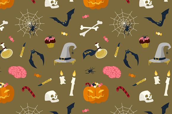 Halloween bundle, seamless, banners in Illustrations - product preview 3
