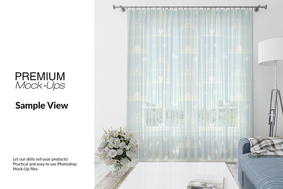 Voile Net Curtain Set in Product Mockups - product preview 9