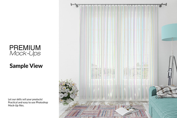 Voile Net Curtain Set in Product Mockups - product preview 13