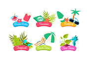 Summer travel logo template set