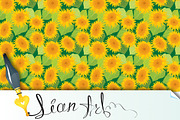 Seamless pattern with sunflowers.
