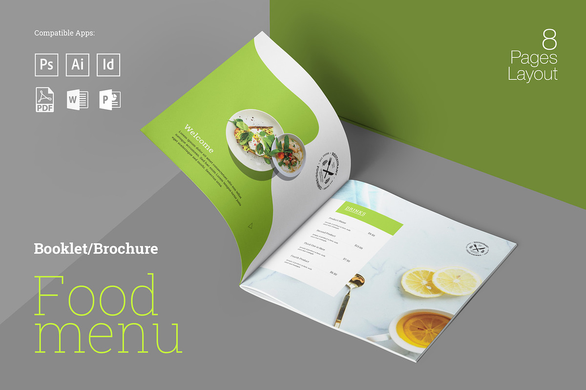 Food Menu Booklet in Brochure Templates - product preview 8