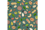 Vector Seamless Pattern with Nuts