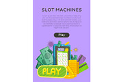 Slot Machine Web Banner Isolated