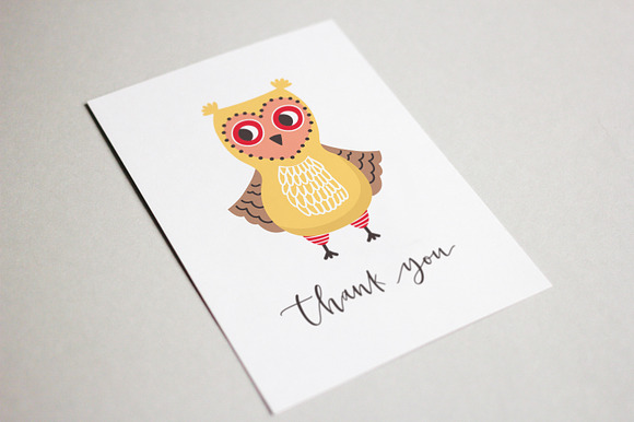 Funny cartoon owls set in Illustrations - product preview 4