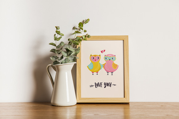 Funny cartoon owls set in Illustrations - product preview 6