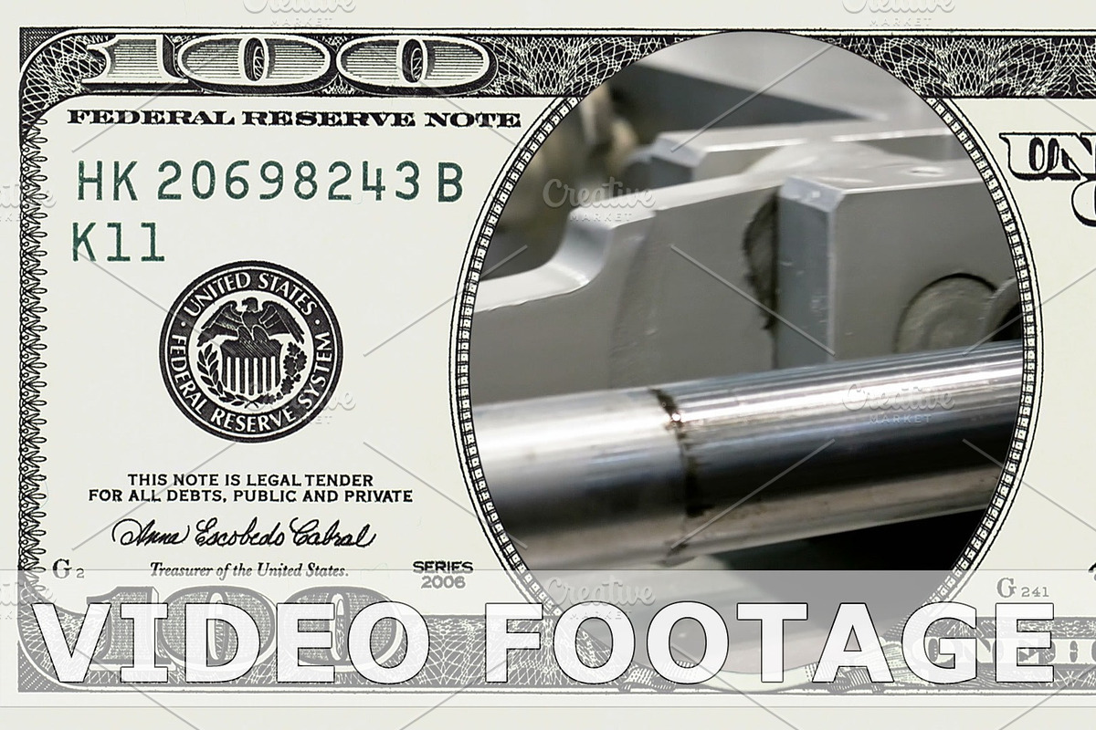 Crank drive gear in 100 dollar bill in Graphics - product preview 8