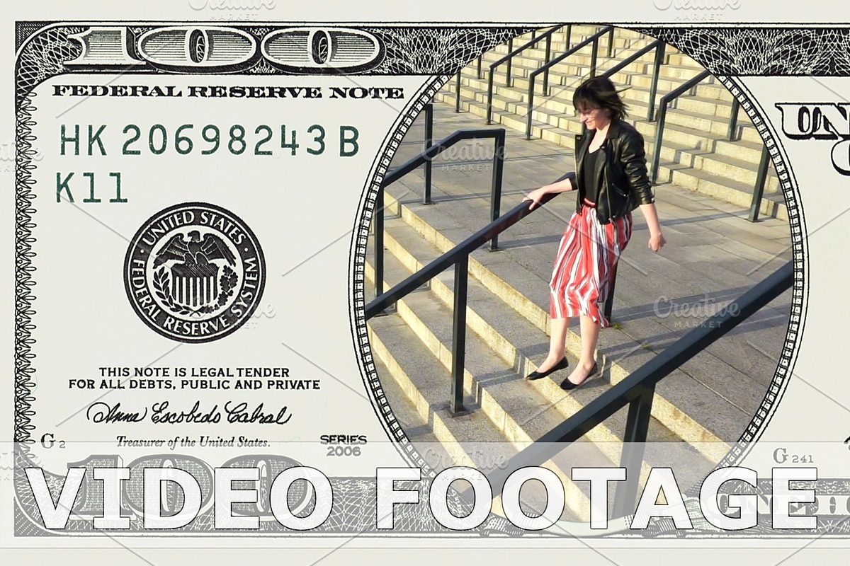 Downstairs in frame 100 dollar bill in Graphics - product preview 8