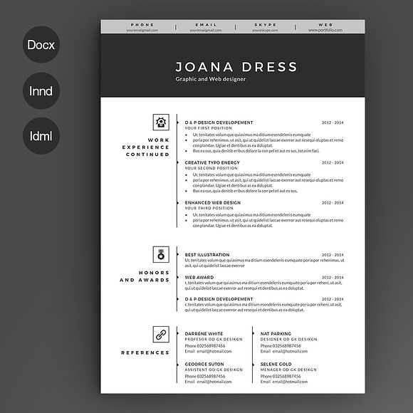 Resume Template 2 pages in Resume Templates - product preview 1