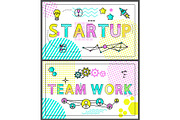 Start Up and Team Work Banners with