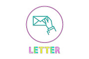 Letter Round Linear Icon with