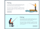 Fishing Poster with People Vector