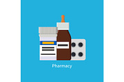 Pharmacy Poster Medications Vector