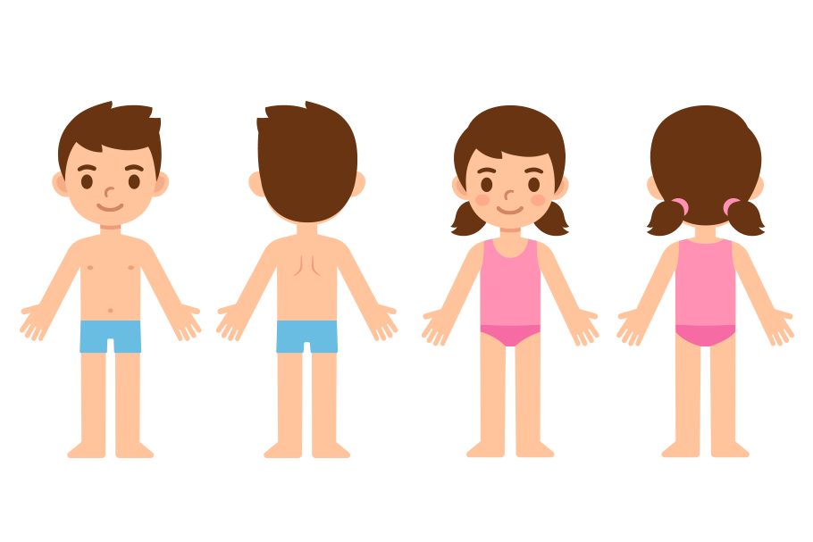 Cartoon children in underwear