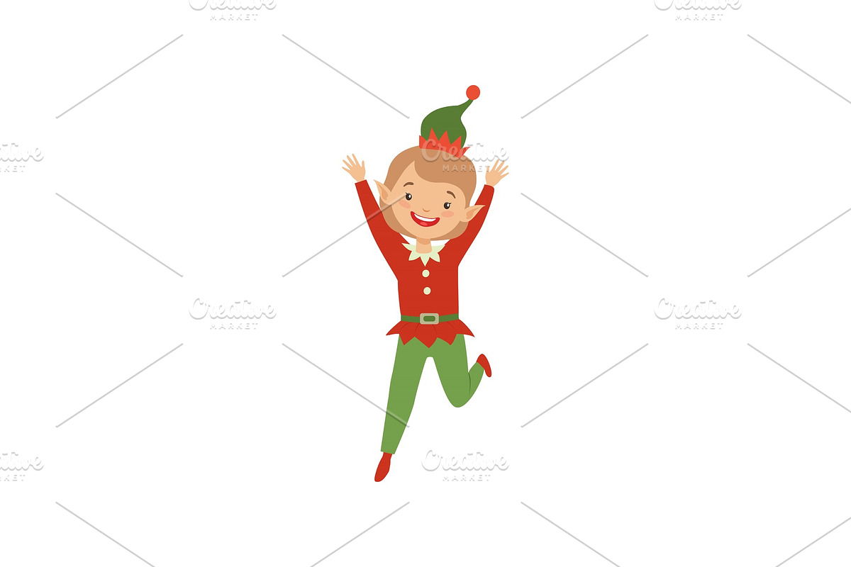Happy playful little boy in elf in Objects - product preview 8